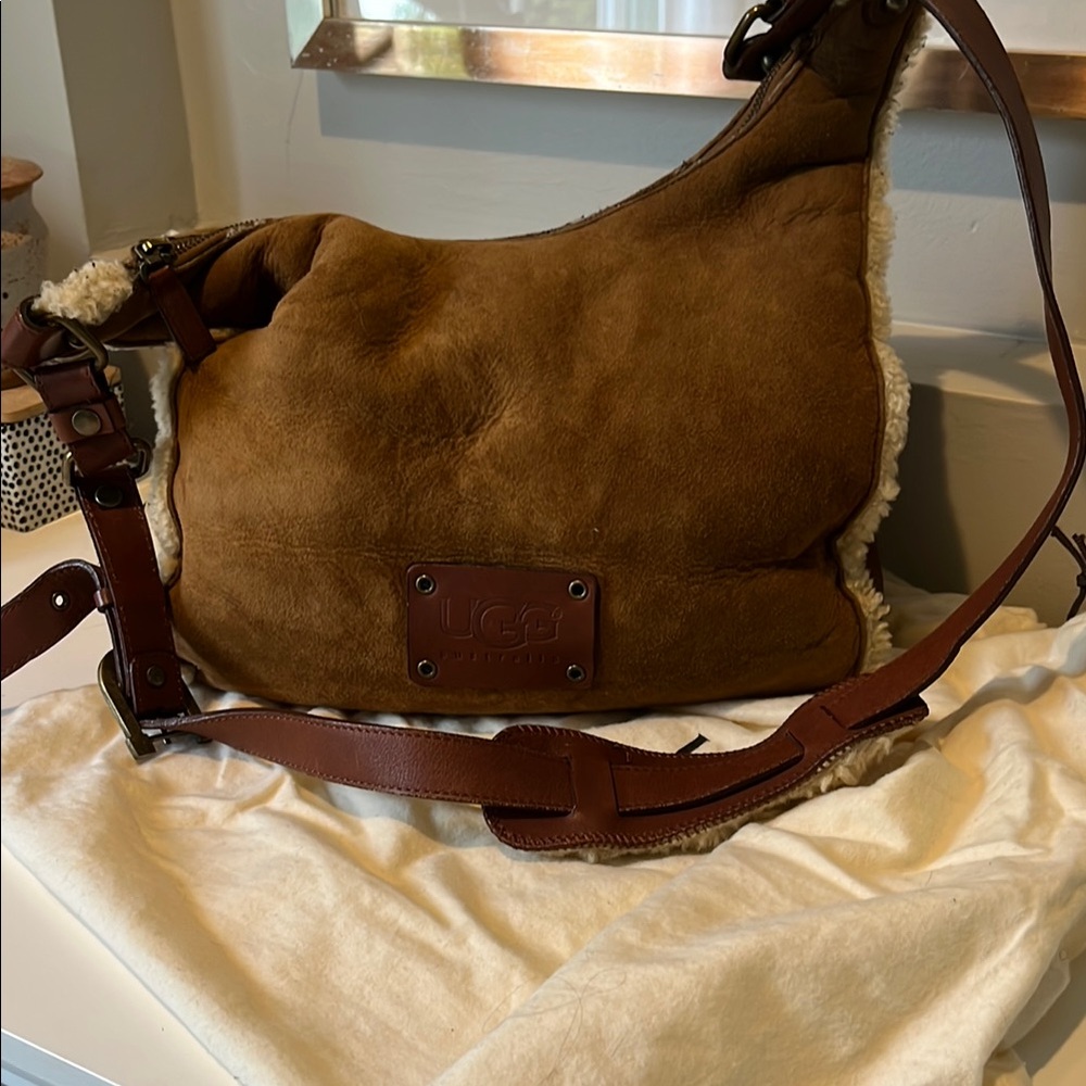 UGG Tan Shearling Hobo Bag